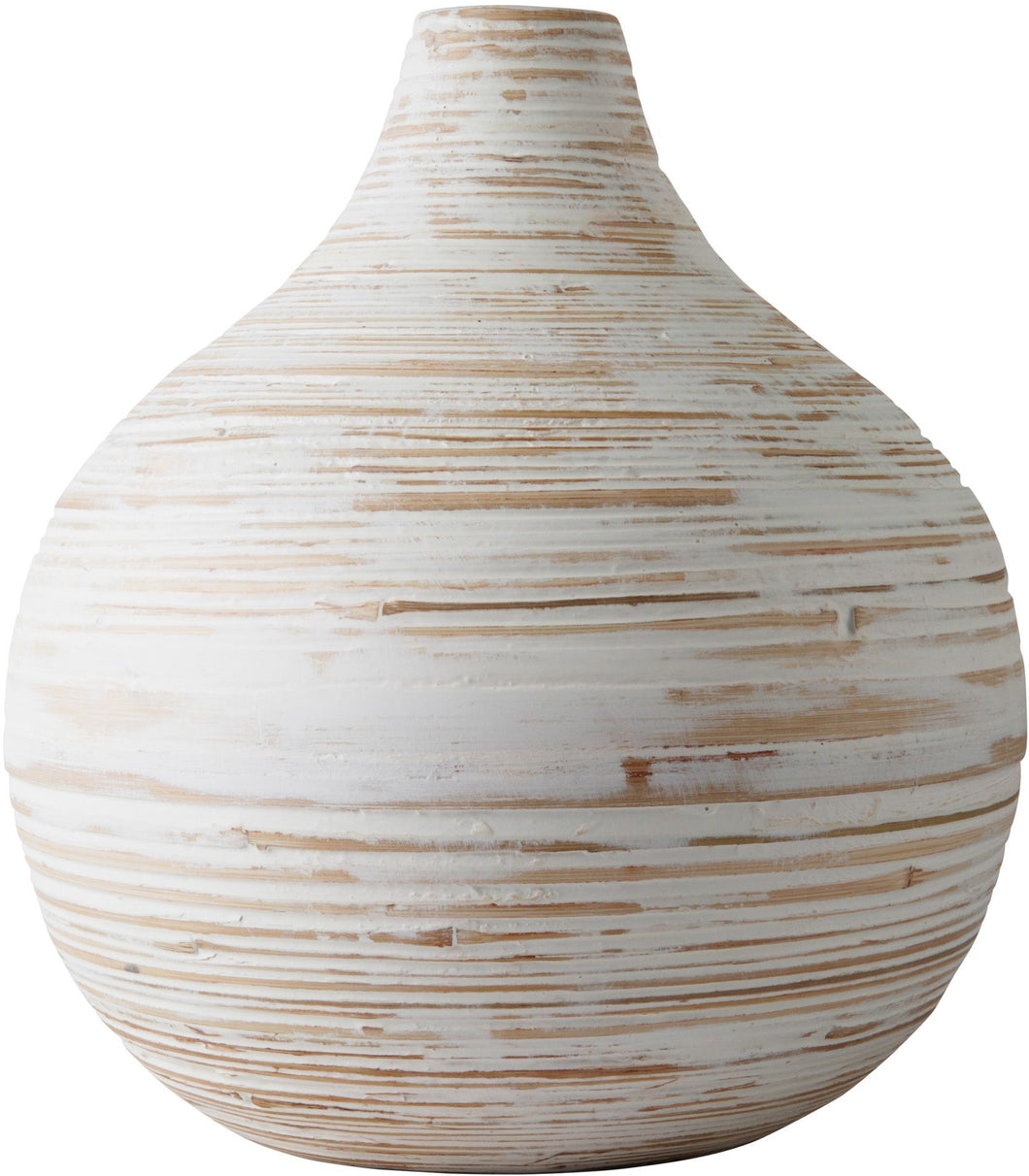 White Washed Bamboo Vase