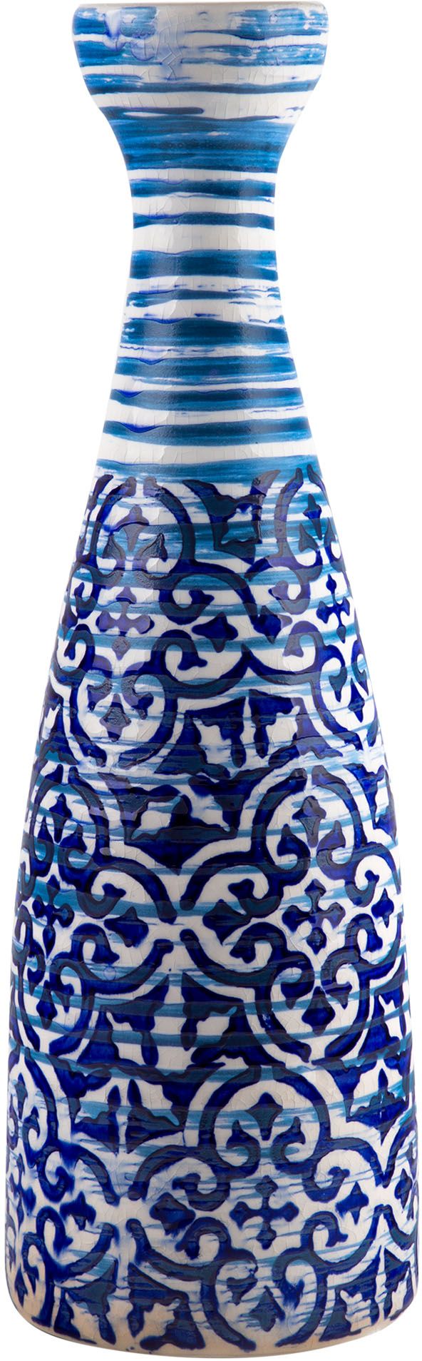 Beautiful Blue Batik Vase 17'