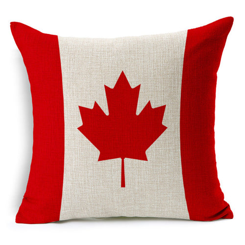 Canadian Flag Maple Leaf Accent Throw Pillow