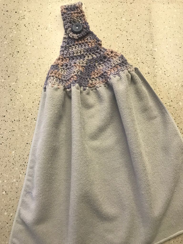 Kitchen Towel - Rustic Hand Crochet Top Kitchen Towel