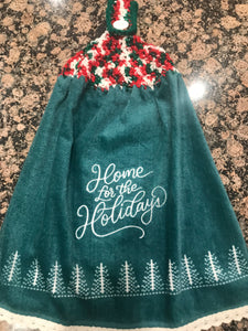 Kitchen Towel - Rustic Hand Crochet Top Kitchen Towel