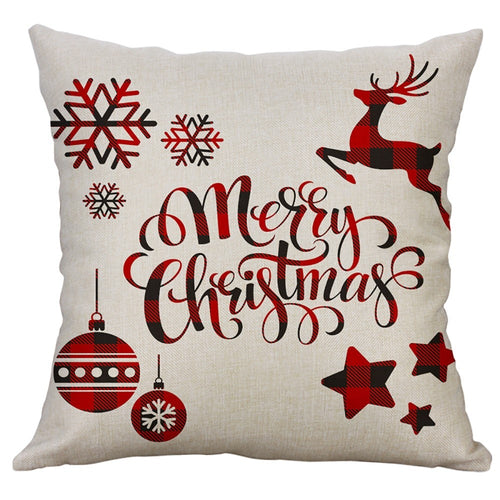 Reindeer, Snowflake, Ornament Merry Christmas Throw Pillow