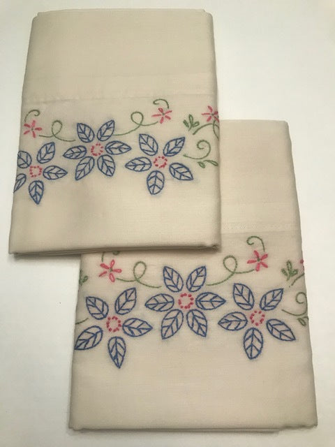 Classic Hand Embroidered Pillow Case Set