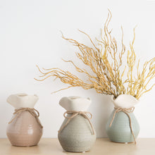 Pastel Vases Ruffled Top Set of 3
