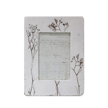 Embossed White Resin Picture Frame w/Wildflowers