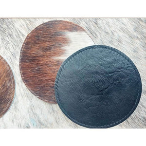 Classic Cowhide Coasters - 4pc
