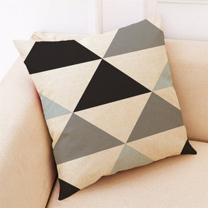 Geometric Triangled Modern Throw Pillow - Neutral Palatte