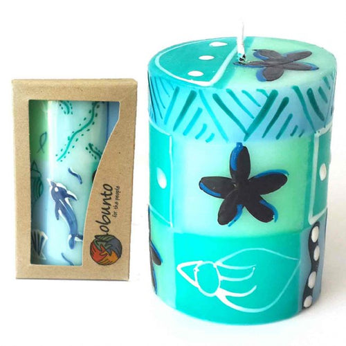 South African Hand Painted Candle - Samaki Design