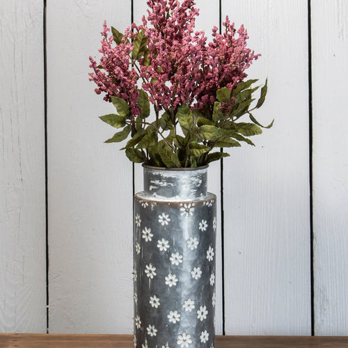 Light Metal Flowered Alden Vase
