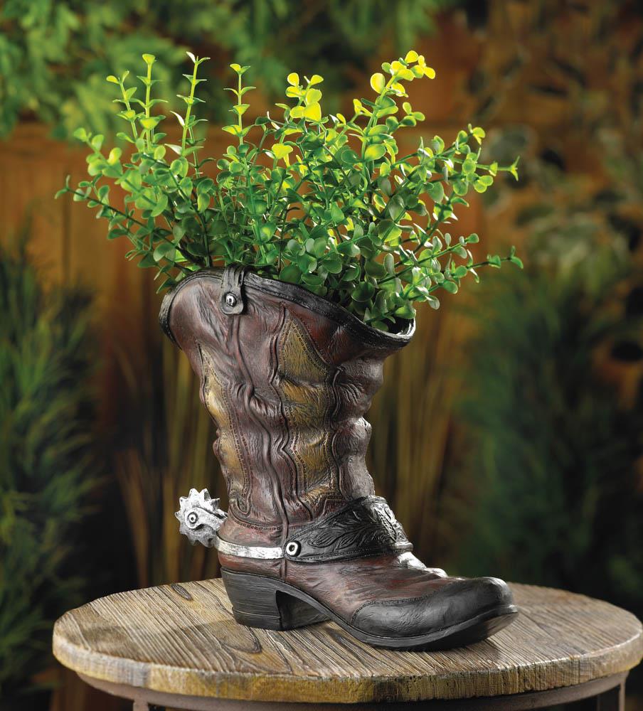 boots planter pots Spurred Cowboy Boot Planter – Tankard Lane