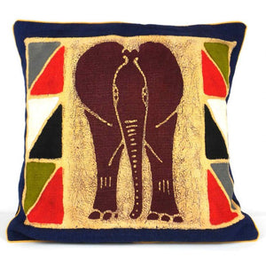 Handmade Colorful Elephant Batik Pillow